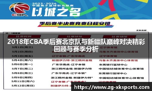 2018年CBA季后赛北京队与新疆队巅峰对决精彩回顾与赛季分析